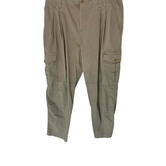 Lauren Ralph Lauren Black Label Beige Quiet‎ Luxury Cargo Pants Size 8 Petite - Picture 6 of 12